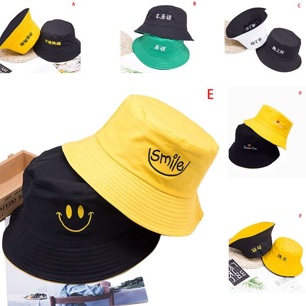 1pcs men and women bucket hat caps korean double-sided wear embroidered fisherman hat creative casual fashion visor cap
1pcs men and women bucket hat caps korean double-sided wear embroidered fisherman hat creative casual fashion visor cap