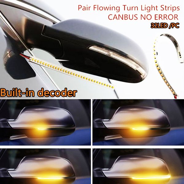 1 pair 32led 18cm built-in decoder error rear mirrors flexible soft flowing turn signal strip light lamp waterproof
1 pair 32led 18cm built-in decoder error rear mirrors flexible soft flowing turn signal strip light lamp waterproof