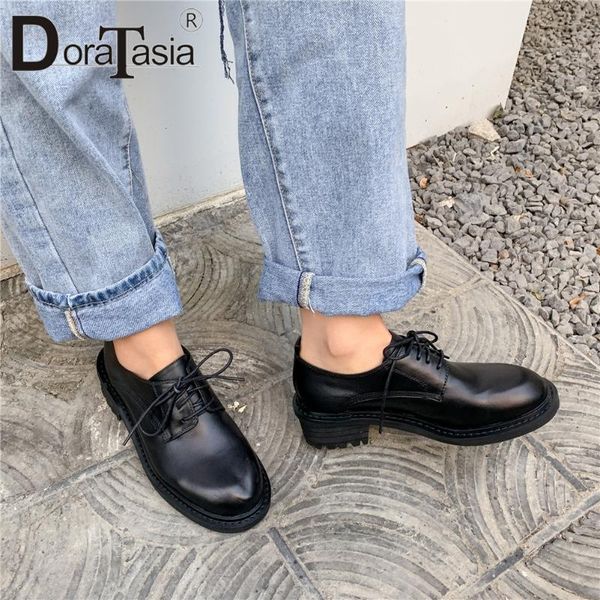 doratasia fashion ladies spring pumps genuine leather pumps women round toe lace up chunky heel office casual shoes woman, Black
doratasia fashion ladies spring pumps genuine leather pumps women round toe lace up chunky heel office casual shoes woman, Black