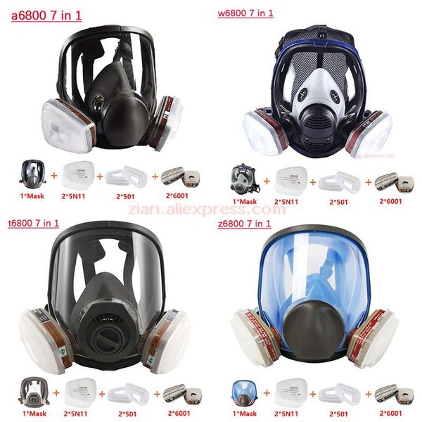 6800 7 in 1 chemcial painting spraying silicone gas mask full face mask anti-dust filter organic gas protect industry respirator, Black;white
6800 7 in 1 chemcial painting spraying silicone gas mask full face mask anti-dust filter organic gas protect industry respirator, Black;white