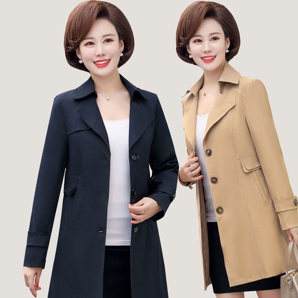 women's trench coats 2021 autumn single-breasted coat female middle-aged mother outerwear woman classic long 1039, Tan;black
women's trench coats 2021 autumn single-breasted coat female middle-aged mother outerwear woman classic long 1039, Tan;black