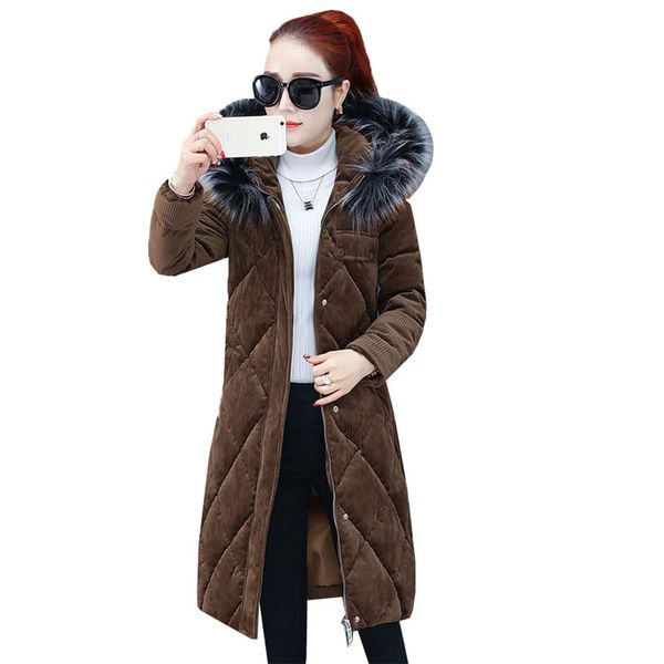 2019 new women jacket winter long gold velvet down cotton parka coat thick warm big fur collar causal hooded parka jacket yh530, Black
2019 new women jacket winter long gold velvet down cotton parka coat thick warm big fur collar causal hooded parka jacket yh530, Black