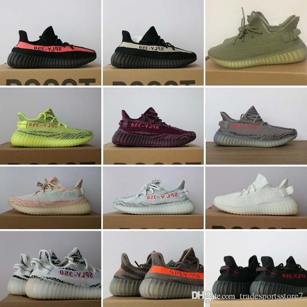 

2019 new 350 shoes butter semi frozen yellow beluga 2.0 zebra black red kanye west 350 v2 sports sneakers shoes eur 36-46