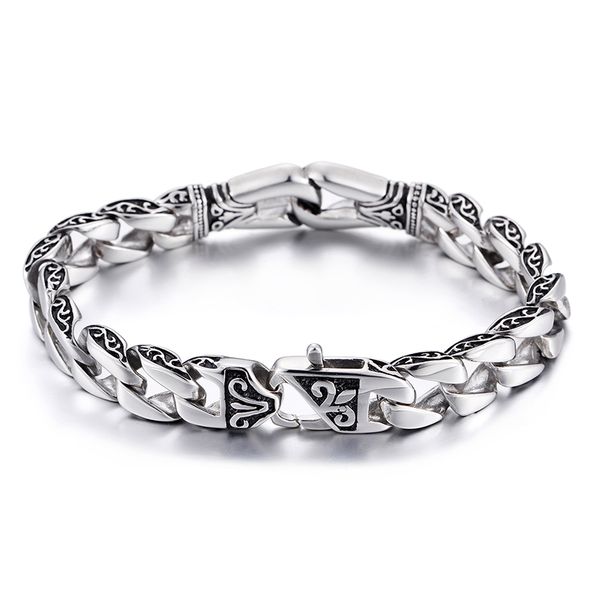 8.66'' lenght 316l stainless steel curb link chain bracelet vintage jewelry for men women boys gifts, Black
8.66'' lenght 316l stainless steel curb link chain bracelet vintage jewelry for men women boys gifts, Black