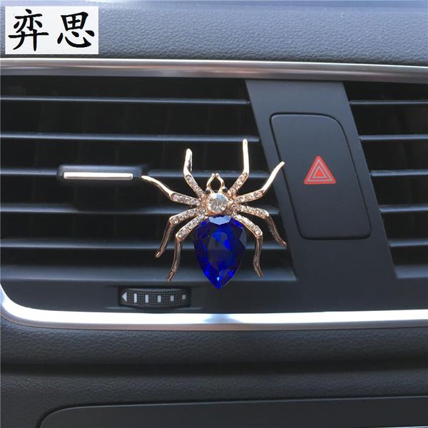 

exquisite metallic crystal spider shapes ladies car perfume nice metal spider car air freshener conditioner decorative perfume