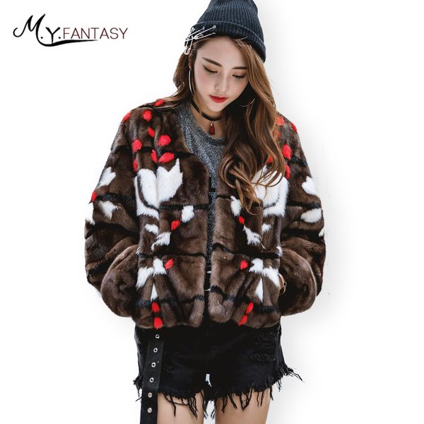 m.y.fansty 2019 winter women's print flower mink coat real fur coat v-neck short full pelt striped colorful street mink coats, Black
m.y.fansty 2019 winter women's print flower mink coat real fur coat v-neck short full pelt striped colorful street mink coats, Black