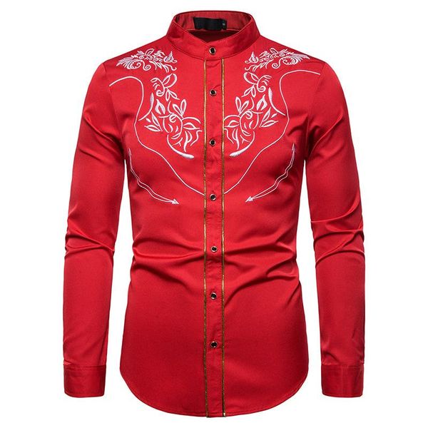 stand collar shirt male pattern embroidery long-sleeved casual floral men's shirt black red navy blouse men, White;black
stand collar shirt male pattern embroidery long-sleeved casual floral men's shirt black red navy blouse men, White;black
