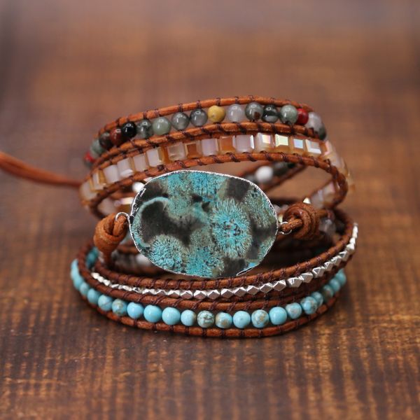 new boho braided bracelet for women natural crystal stones bracelet for gift handmade lether multi layers beaded, Black
new boho braided bracelet for women natural crystal stones bracelet for gift handmade lether multi layers beaded, Black