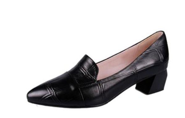 2019 women's shoes in spring and autumn with new style middle heel coarse heel pointed end #31, Black
2019 women's shoes in spring and autumn with new style middle heel coarse heel pointed end #31, Black