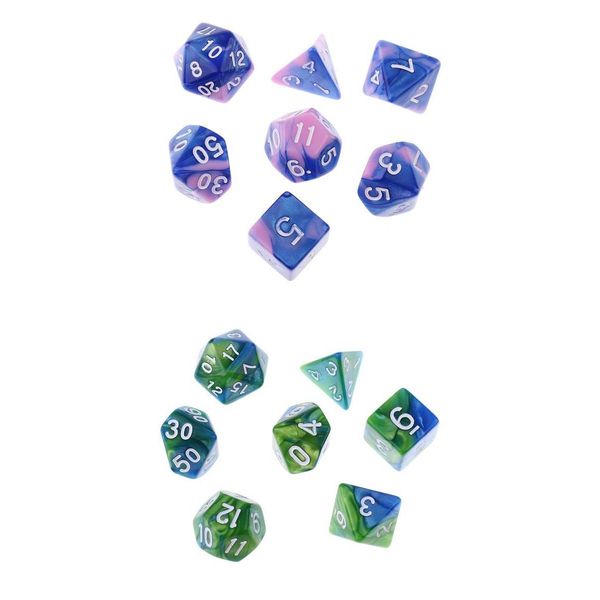 14pcs polyhedral acrylic dice set d20 d12 d10 d8 d6 d4 for table cup game running shorts, Black;blue
14pcs polyhedral acrylic dice set d20 d12 d10 d8 d6 d4 for table cup game running shorts, Black;blue