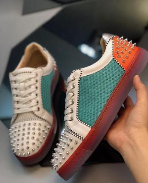 2019 women red bottom lowcut sneakers lousrivets junior spikes orlato men's flat mesh skateboard shoes lace-up sneaker brand designers, Black
2019 women red bottom lowcut sneakers lousrivets junior spikes orlato men's flat mesh skateboard shoes lace-up sneaker brand designers, Black