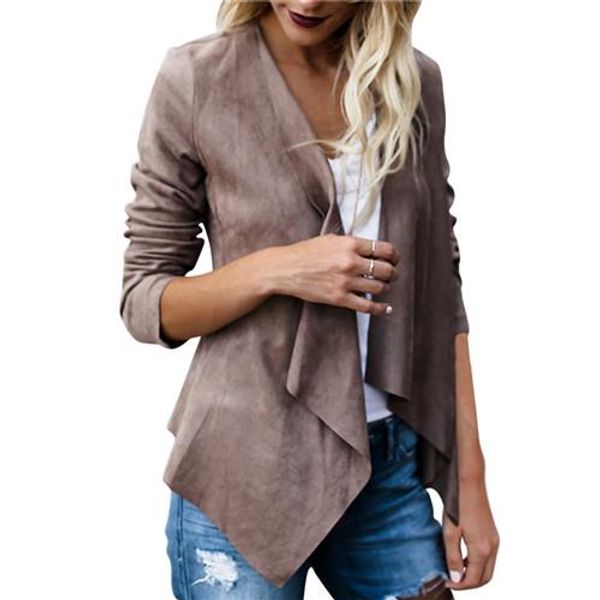 women zipper basic suede jacket coat lapel long sleeve casual leather jacket women denim outwear short winter fit, Black;brown
women zipper basic suede jacket coat lapel long sleeve casual leather jacket women denim outwear short winter fit, Black;brown