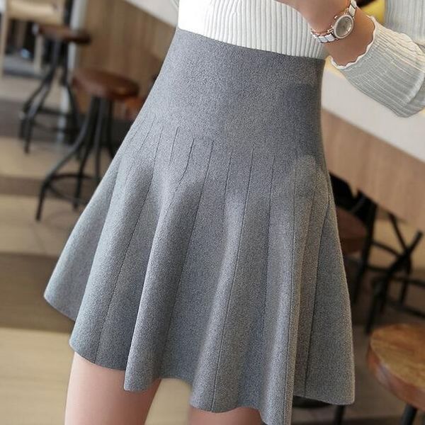 women knitted skirt autumn winter solid high waist short skirts umbrella pleated skirt ladies elastic mini df812, Black
women knitted skirt autumn winter solid high waist short skirts umbrella pleated skirt ladies elastic mini df812, Black