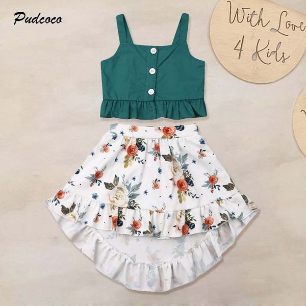 2019 brand toddler baby girl clothes kids outfit set crop t-shirt tank+floral long skirt beach holiday boho summer sundress, White
2019 brand toddler baby girl clothes kids outfit set crop t-shirt tank+floral long skirt beach holiday boho summer sundress, White