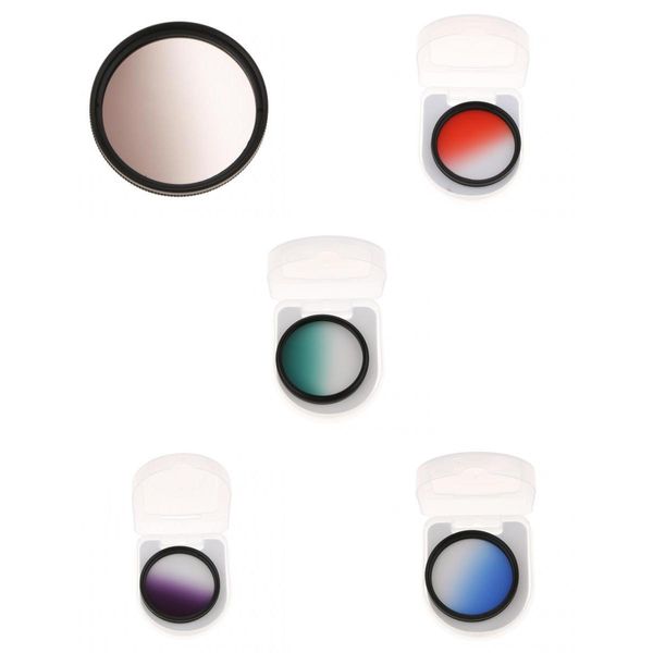 52mm graduated gradient neutral density color filter kit - grey blue purple red green filters set
52mm graduated gradient neutral density color filter kit - grey blue purple red green filters set