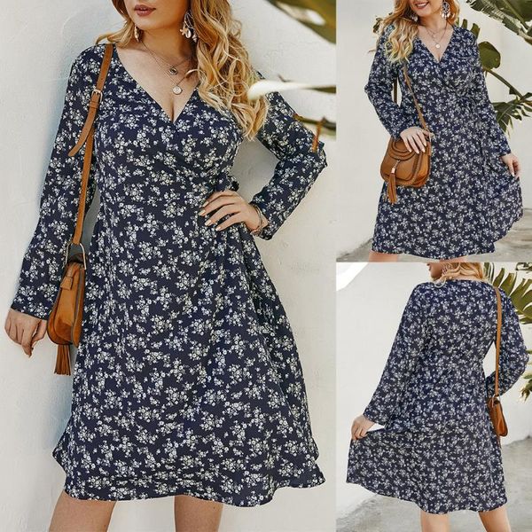 summer dress plus size flower printed women dress fashion floral long sleeve v-neck casual bandage sundress vestidos de ve, Black;gray
summer dress plus size flower printed women dress fashion floral long sleeve v-neck casual bandage sundress vestidos de ve, Black;gray