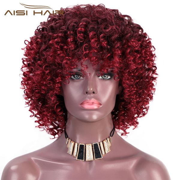 synthetic wigs aisi hair 14inches afro kinky curly wig mixed black and red with bangs short for women
synthetic wigs aisi hair 14inches afro kinky curly wig mixed black and red with bangs short for women