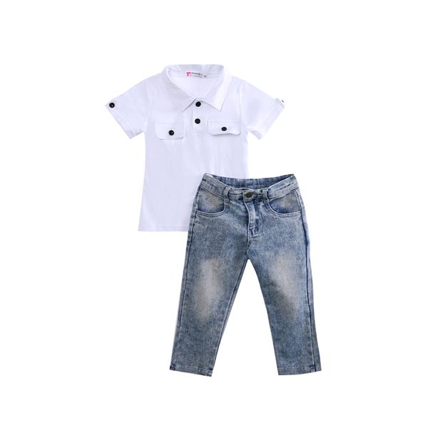 2017 2pcs fashion casual summer newborn baby boys long sleeve turn-down collar pullover cotton white shirt denim pants 2-7y
2017 2pcs fashion casual summer newborn baby boys long sleeve turn-down collar pullover cotton white shirt denim pants 2-7y