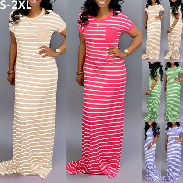 new women summer daily skinny stretch casual striped floor length long maxi dress short sleeve o neck leisure wear s-xxl, White;black
new women summer daily skinny stretch casual striped floor length long maxi dress short sleeve o neck leisure wear s-xxl, White;black