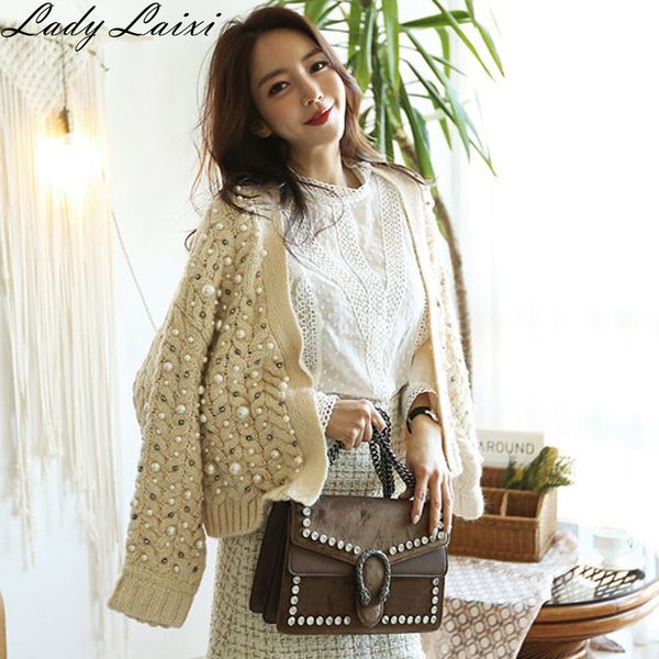 autumn winter original design women loose vintage handmade beading knitted sweaters cardigans long sleeve jacket knit sweater, White;black
autumn winter original design women loose vintage handmade beading knitted sweaters cardigans long sleeve jacket knit sweater, White;black