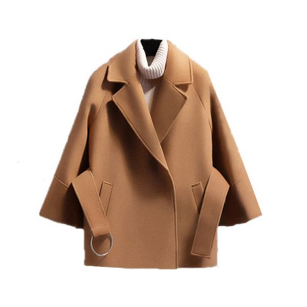 plus size women woolen coat short belt cape coat female loose jacket women windproof for ladies woolen overcoat, Black
plus size women woolen coat short belt cape coat female loose jacket women windproof for ladies woolen overcoat, Black