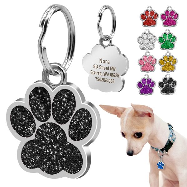 dog id tag personalized for small dogs customized rhinestone pet accessories paw foot print name tag plate collar decoration
dog id tag personalized for small dogs customized rhinestone pet accessories paw foot print name tag plate collar decoration