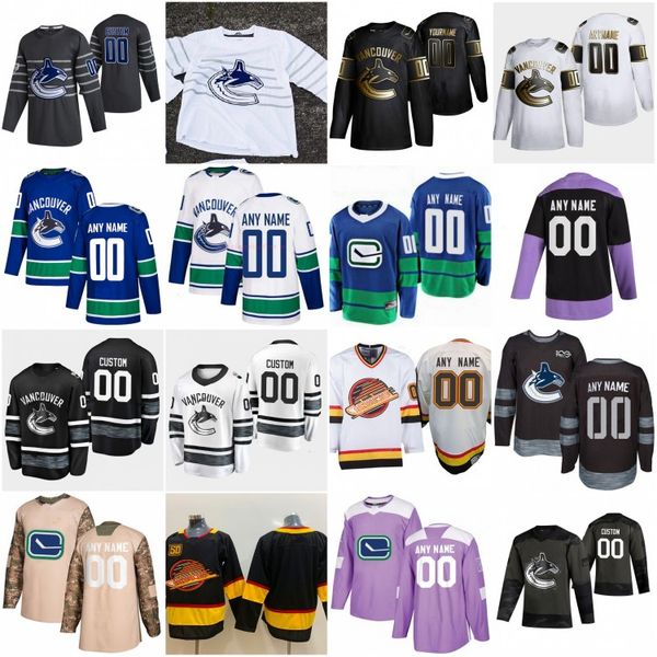 custom 2020 all star 40 elias pettersson vancouver canucks hockey jerseys 53 bo horvat 6 brock boeser 9 jt miller quinn hughes markstrom, Black;red