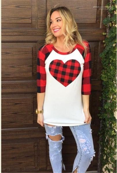 love plaid print long sleeve womens tees casual females clothing valentines day womens designer tshirts fashion, White
love plaid print long sleeve womens tees casual females clothing valentines day womens designer tshirts fashion, White