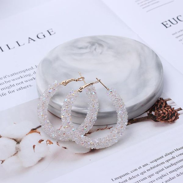 hoop earrings for women big shiny crystal bohemian bead earings metal round statement earrings fashion ear jewelry eb711, Golden;silver
hoop earrings for women big shiny crystal bohemian bead earings metal round statement earrings fashion ear jewelry eb711, Golden;silver