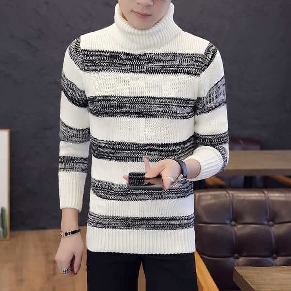 fashion brand striped turtleneck sweater men clothing autumn winter warm pullover turtle neck long sleeve slim fit korean -3xl, White;black
fashion brand striped turtleneck sweater men clothing autumn winter warm pullover turtle neck long sleeve slim fit korean -3xl, White;black