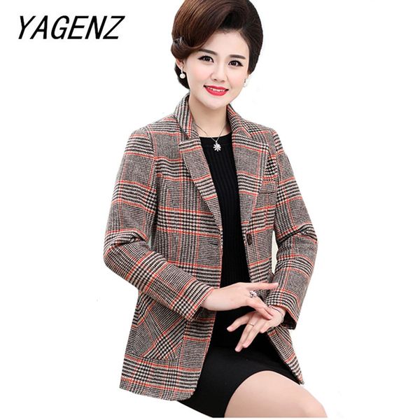middle-aged women's plaid woolen coat single-breasted slim coat loose large size female short suit woolen plaid casual, Black
middle-aged women's plaid woolen coat single-breasted slim coat loose large size female short suit woolen plaid casual, Black