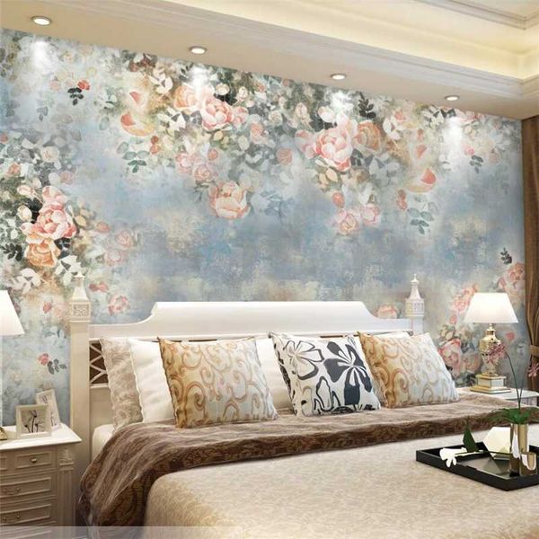 papel de parede custom wallpaper 3d mural living room rose background wall nordic vintage american hand-painted floral wallpaper
papel de parede custom wallpaper 3d mural living room rose background wall nordic vintage american hand-painted floral wallpaper
