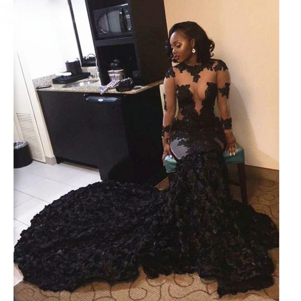 african black girls prom dresses mermaid sheer neckline appliques long sleeves evening dress long party gowns
african black girls prom dresses mermaid sheer neckline appliques long sleeves evening dress long party gowns