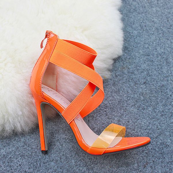 женские сандалии сексуальные эластичные перекрестные прозрачные открытые носки 11,5 см туфли на каблуках большой размер 35-43 3 цвета партии, Black 
женские сандалии сексуальные эластичные перекрестные прозрачные открытые носки 11,5 см туфли на каблуках большой размер 35-43 3 цвета партии, Black