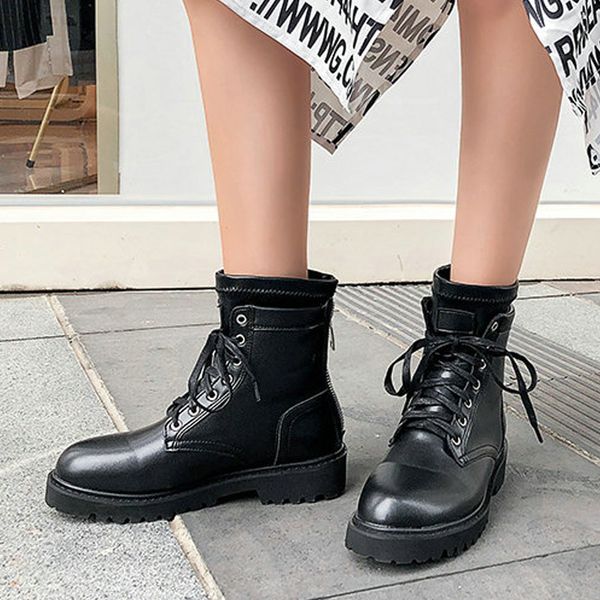 autumn winter thick bottom ankle zipper boots ladies waterproof non-slip wedges platform cross-tied black wild boots b23-15
autumn winter thick bottom ankle zipper boots ladies waterproof non-slip wedges platform cross-tied black wild boots b23-15