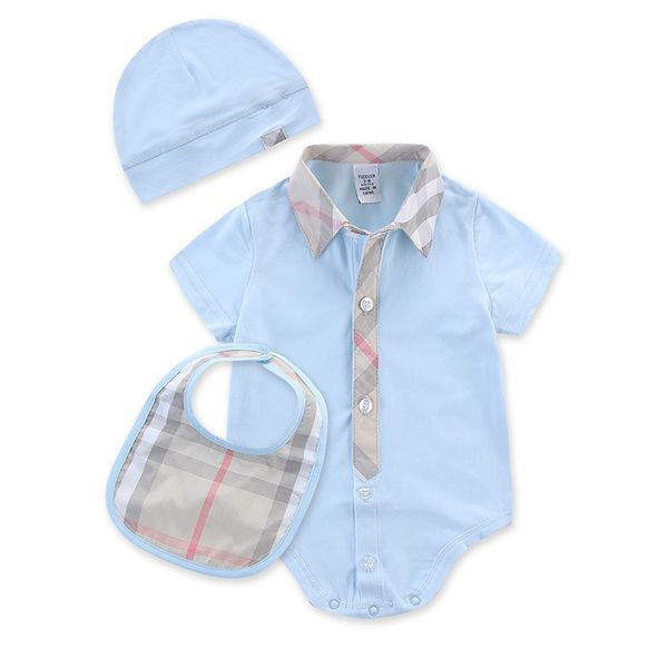 summer style design baby boy girl rompers with short sleeves plaid infant jumpsuit+hat bibs 3pcs casual outfit newborn baby clothes 0-24, Blue
summer style design baby boy girl rompers with short sleeves plaid infant jumpsuit+hat bibs 3pcs casual outfit newborn baby clothes 0-24, Blue