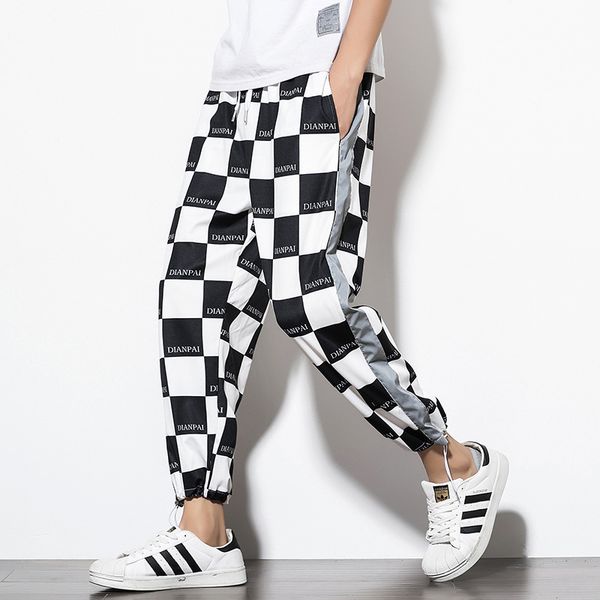 reflective streetwear pants men jogger ankle-length harem pants splice black white lattice joggers trousers men pants casual
reflective streetwear pants men jogger ankle-length harem pants splice black white lattice joggers trousers men pants casual