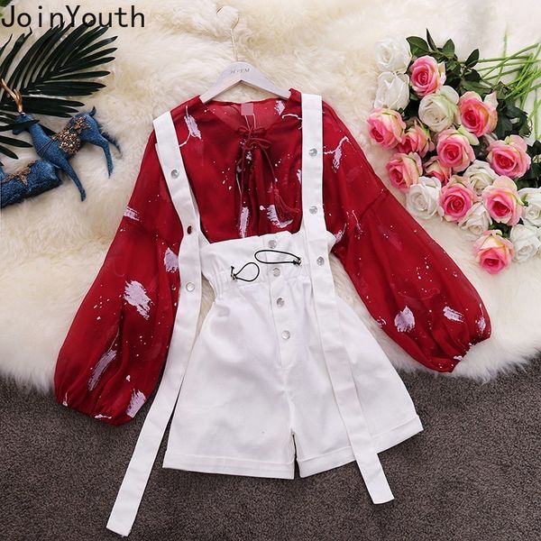 joinyouth 2020 summer 2pcs sets v-neck puff sleeve printed chiffon blouse + high wiast wide leg jeans suspender suits 59386, White
joinyouth 2020 summer 2pcs sets v-neck puff sleeve printed chiffon blouse + high wiast wide leg jeans suspender suits 59386, White
