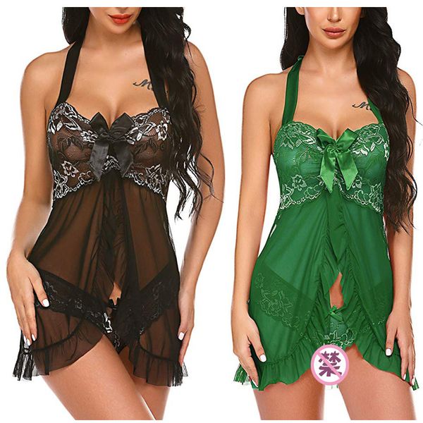 cross-border exclusive european and american new lingerie halter womens mesh perspective multicolor pajamas wholesale, Black;white
cross-border exclusive european and american new lingerie halter womens mesh perspective multicolor pajamas wholesale, Black;white