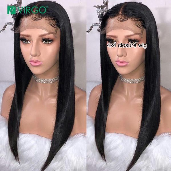 virgo 4x4 lace closure wig straight human hair wigs for black women pre plucked with baby hair glueless remy lace wig 8-26 inch, Black;brown 
virgo 4x4 lace closure wig straight human hair wigs for black women pre plucked with baby hair glueless remy lace wig 8-26 inch, Black;brown