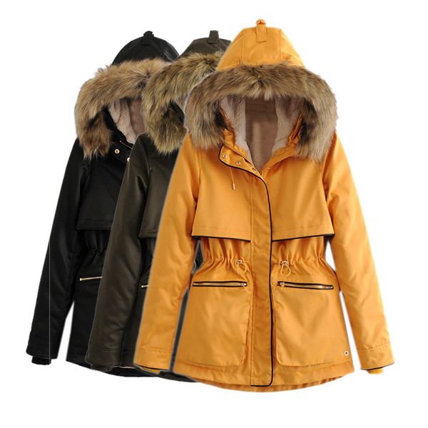 foreign trade winter new casual long-sleeved hooded fur collar zipper warm cotton jacket coat ladies wild, Black
foreign trade winter new casual long-sleeved hooded fur collar zipper warm cotton jacket coat ladies wild, Black