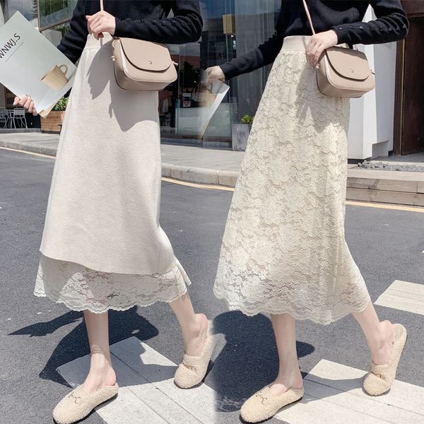 autumn winter 2019 lace knit long skirts high waist 2 style lace flowers solid long knit skirt elegant huat women skirt, Black
autumn winter 2019 lace knit long skirts high waist 2 style lace flowers solid long knit skirt elegant huat women skirt, Black