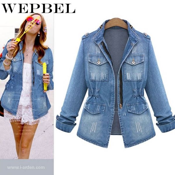 wepbel long sleeve jeans coat casual denim outwear denim jackets women autumn fashion casual slim, Black;brown
wepbel long sleeve jeans coat casual denim outwear denim jackets women autumn fashion casual slim, Black;brown