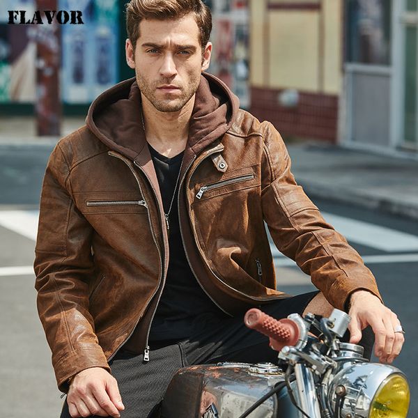new men's leather jacket, brown jacket made of genuine leather with a removable hood, warm jacket for men for the winter, Black
new men's leather jacket, brown jacket made of genuine leather with a removable hood, warm jacket for men for the winter, Black