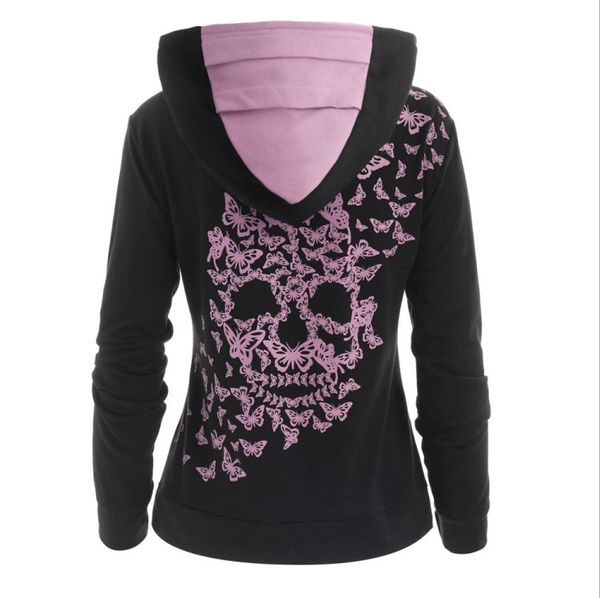 designer women's autumn hoodies fashion butterfly print skull pocket patchwork contrast hooded sweatshirt for female streetwear s-5xl, Black
designer women's autumn hoodies fashion butterfly print skull pocket patchwork contrast hooded sweatshirt for female streetwear s-5xl, Black