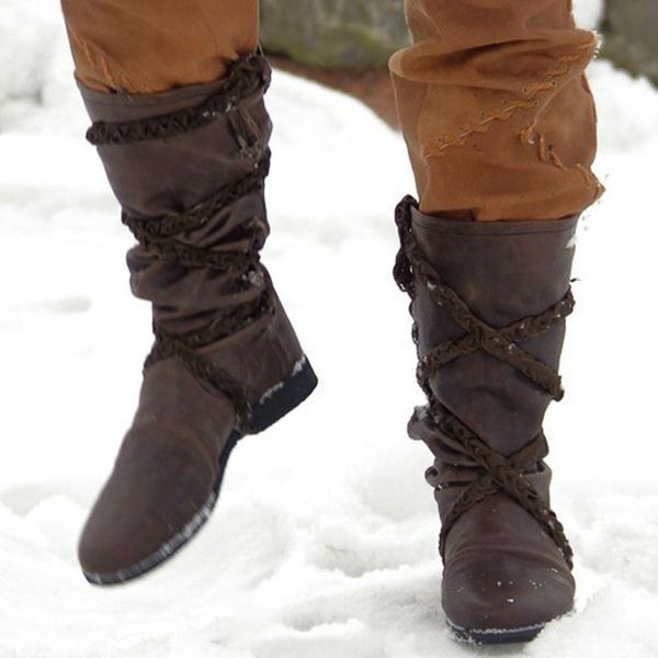 men womens warmer hiking snow boots leather cross strap knee-high shoes woman casual keep warm cowboy low-heeled lace-up boots, Black
men womens warmer hiking snow boots leather cross strap knee-high shoes woman casual keep warm cowboy low-heeled lace-up boots, Black