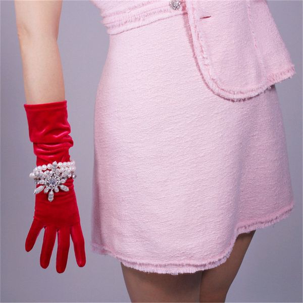 40cm velvet long gloves pink rose red female models high elastic velvet gold touch screen rmh04, Blue;gray
40cm velvet long gloves pink rose red female models high elastic velvet gold touch screen rmh04, Blue;gray