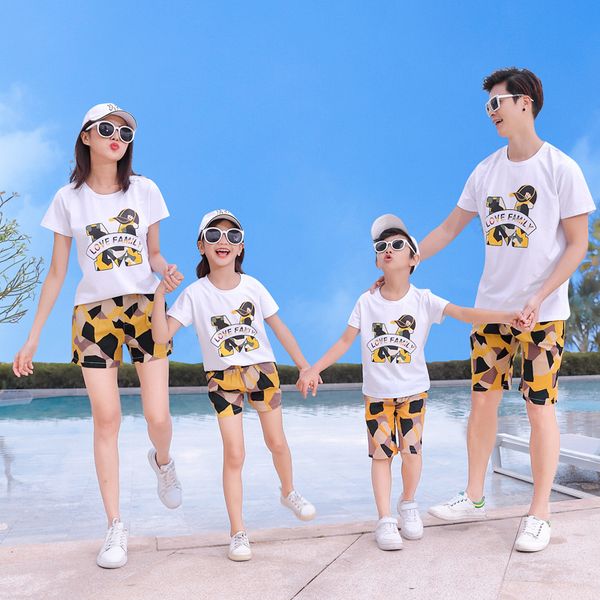 new summer letter family outfits mother girl father boy cotton white t shirts & geometric shorts 2pcs/sets family clothing, Blue
new summer letter family outfits mother girl father boy cotton white t shirts & geometric shorts 2pcs/sets family clothing, Blue