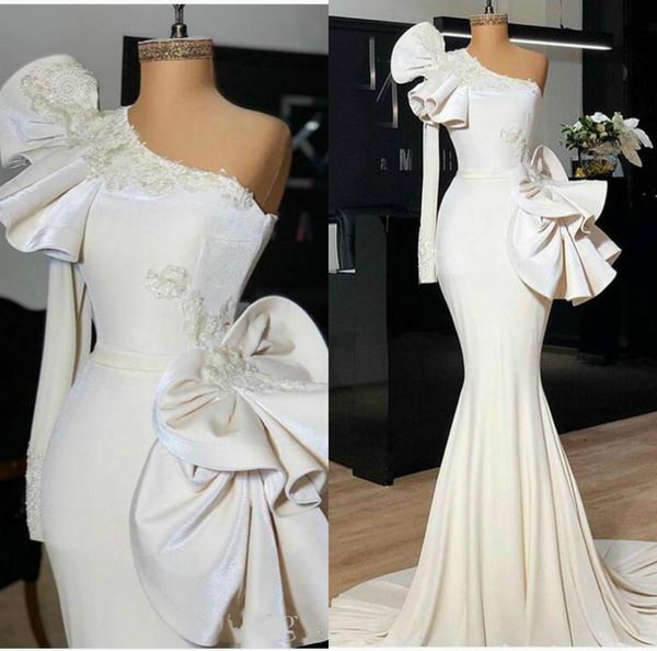 2020 white evening dresses one shoulder with applique long sleeves mermaid arabic prom party gowns sweep train robe de soriee, Black
2020 white evening dresses one shoulder with applique long sleeves mermaid arabic prom party gowns sweep train robe de soriee, Black