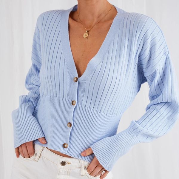 cropped cardigan v neck sweater winter women 2019 cropped sweater femme ladies pink blue truien dames jumper vesten crop, White 
cropped cardigan v neck sweater winter women 2019 cropped sweater femme ladies pink blue truien dames jumper vesten crop, White